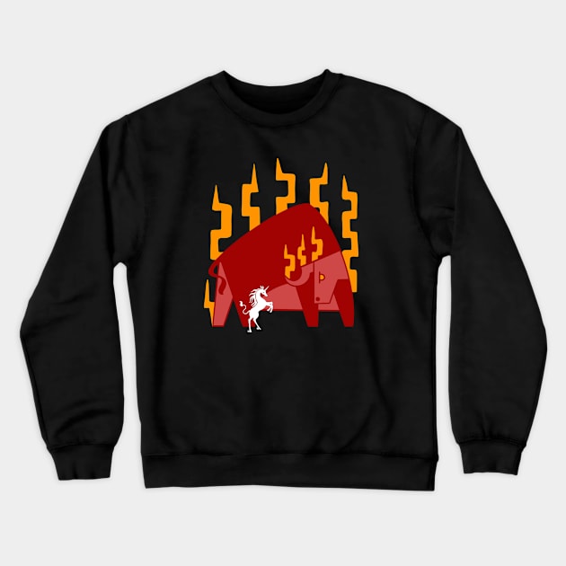 The Unicorn and Bull Crewneck Sweatshirt by tigerbright